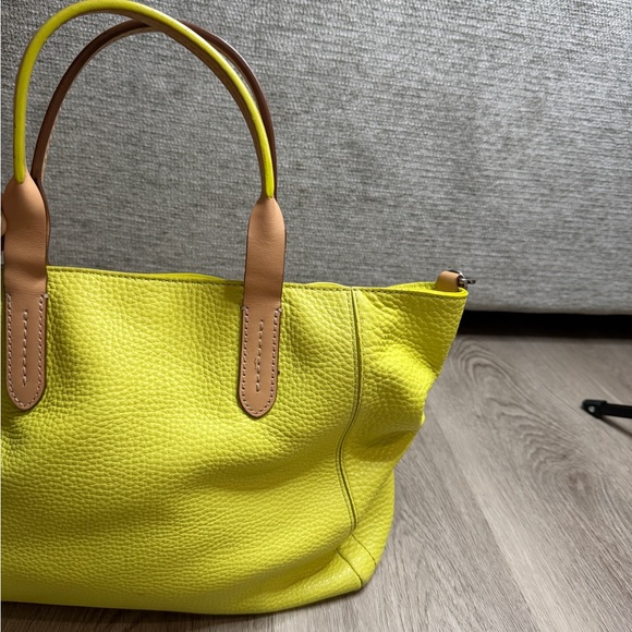 Cole Haan Vibrant Yellow Tote with Tan Accents - Picture 3 of 10